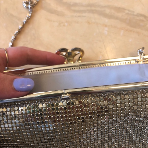 VINTAGE gold mesh chain crossbody bag purse - Picture 5 of 7